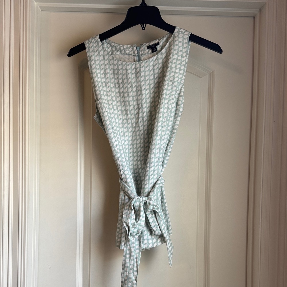 Ann Taylor Factory Light Green Sleeveless Blouse